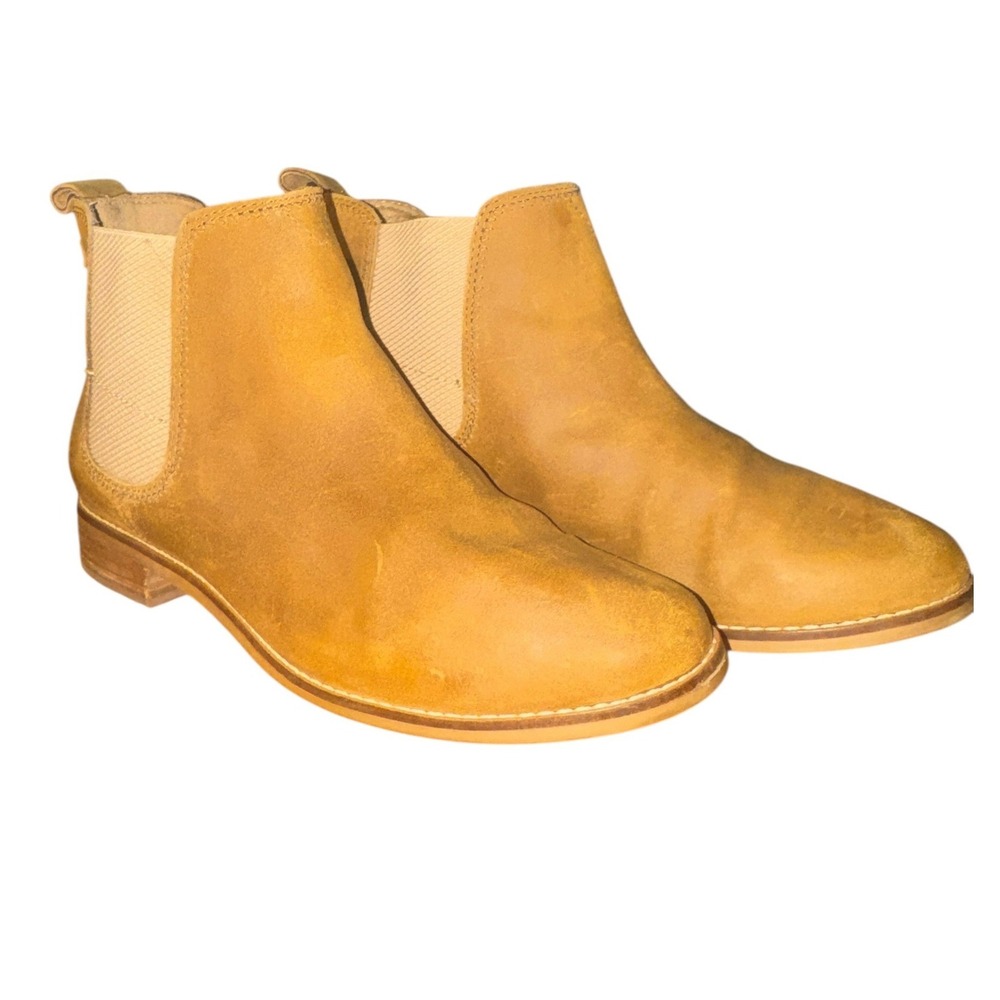 TOMS Womens Tan Suede Chelsea Boots‎ Ankle Booties Elastic Side Goring